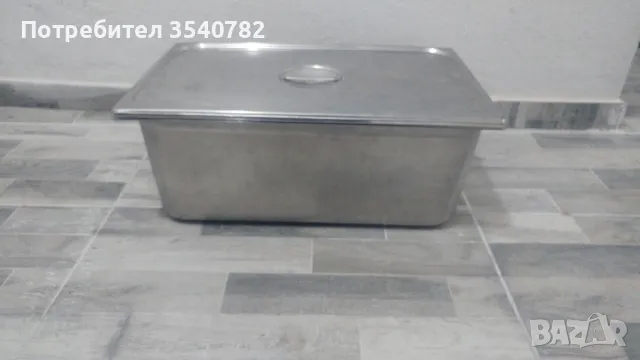 неръждаема голяма правоъгълна тава с решетка и капак, снимка 1