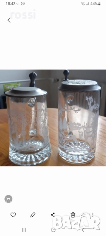 Vintage. Нови. Ловна тематика. Немски стъклени халби 0,5 л. Халба., снимка 3 - Антикварни и старинни предмети - 47508658
