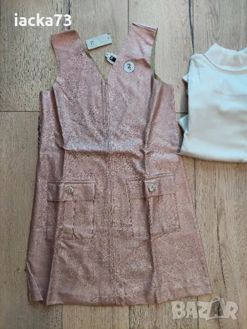 Нов комплект-розово сукманче и поло блузка River Island , снимка 2 - Детски рокли и поли - 48849300