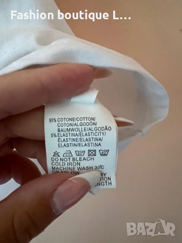 Бяла тениска с пухено розово сърце 95% памук 5% еластант S / M размер 🤍🩷🤍🩷🤍🩷🤍, снимка 4 - Тениски - 52186641