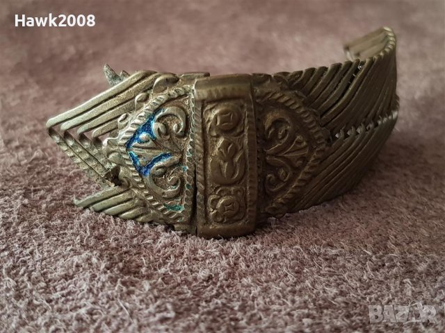 Възрожденска сребърна част гривна кюстек кучка пафти носия, снимка 2 - Антикварни и старинни предмети - 39567319