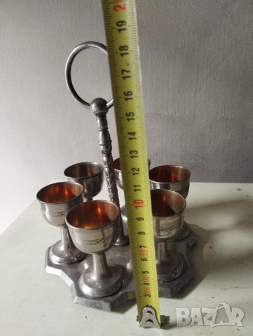 посребрен сервиз за яйца арт деко, снимка 2 - Други ценни предмети - 41744264