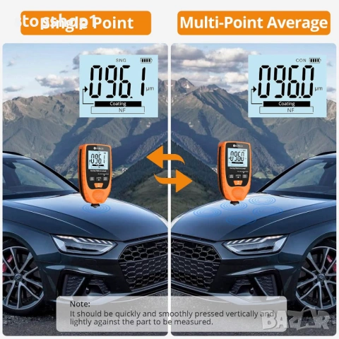  Дебеломер за боядисване на автомобили с Fe и NFe сонда и LCD дисплей с черна светлина за автомобилн, снимка 6 - Аксесоари и консумативи - 53323885