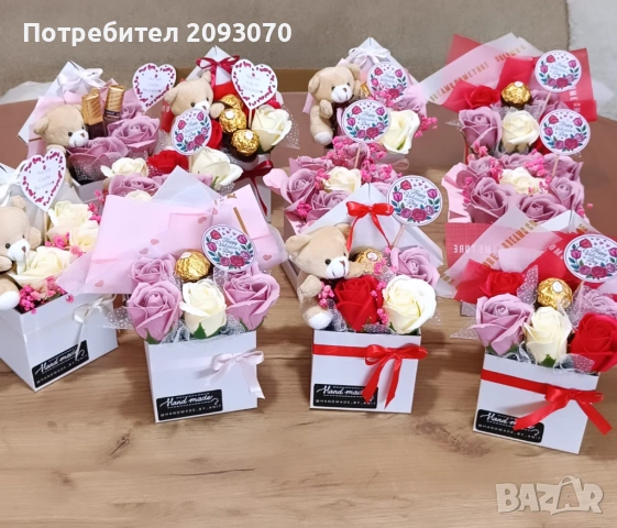 Кутия със сапунени рози