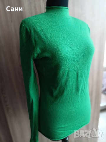 Красиво Зелено поло , снимка 3 - Блузи с дълъг ръкав и пуловери - 44582162
