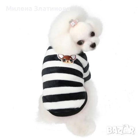 Блузка за куче шв бяло и черно L размер