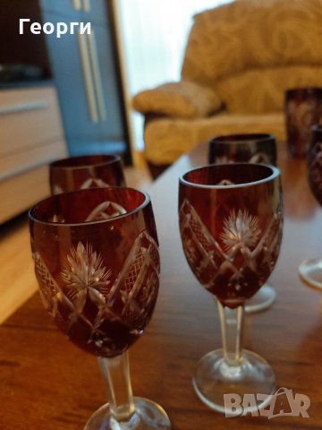 Червен кристал винтидж, снимка 4 - Сервизи - 34463379