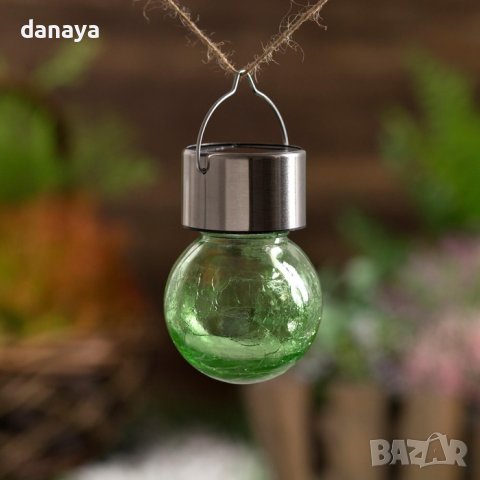 3826 Градинска соларна лампа Light bulb green, снимка 2 - Градински мебели, декорация  - 41400103