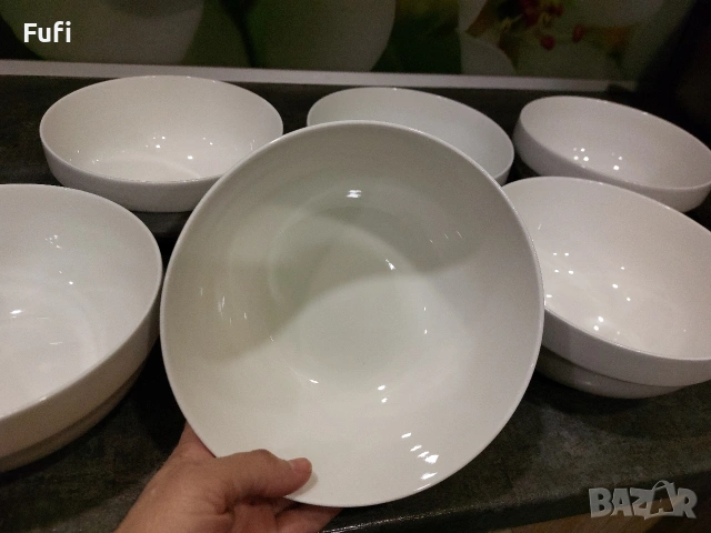 9 евро, за 6 броя големи купи, вместимост по 1,200 литра, порцелан, с етикет , снимка 4 - Съдове за готвене - 53860960