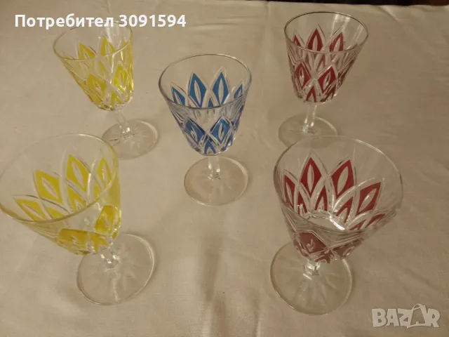 Комплект от 5  винтидж чаши за ликьор VMC Reims French- 120 мл