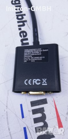 Кабел за адаптер Digitus DisplayPort 0,15 м, Конектор 1: DisplayPort, Конектор 2: VGA (D-Sub)., снимка 3 - Друга електроника - 41283889