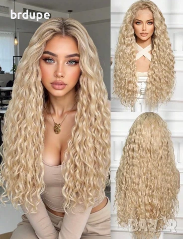 Дълга къдрава, омбре перука 81 см, снимка 4 - Аксесоари за коса - 50589057