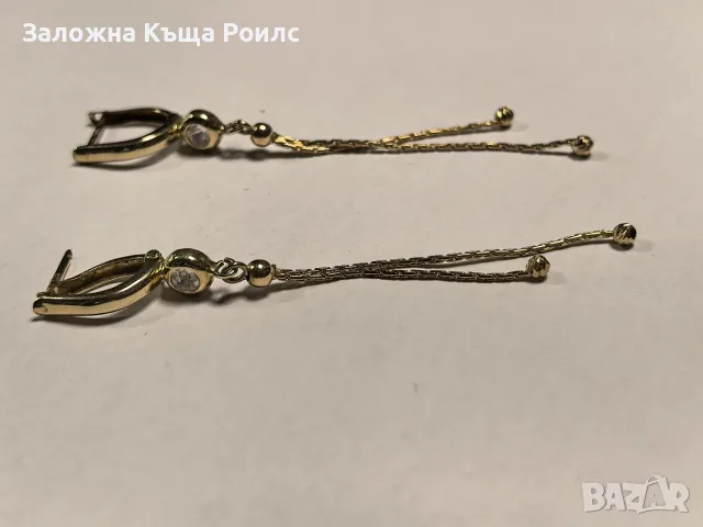 Красиви златни обеци 14К 585, жълто злато, 2.92 гр., снимка 2 - Обеци - 56239633