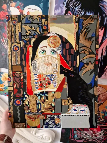 „Ахинора – духът на женствеността и тишината“ Ръчно рисувана творба, вдъхновена от Иван Милев 1925г, снимка 1