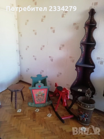 Винтидж дървено ведро, кашпа, чадърник, ръчна изработка-рисувано. 