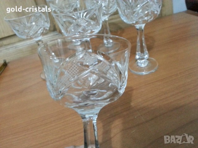 Кристални чаши серия Зорница , снимка 4 - Антикварни и старинни предмети - 35927444