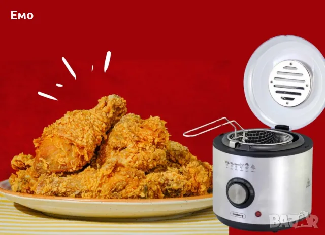 Фритюрник Rosberg R51980U, 950W, 1 литър, фиксиран съд, S/S - Гаранция  24 месеца , снимка 5 - Фритюрници - 48435956