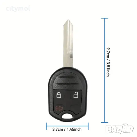 Кутийка за ключ с 3 бутона и острие за Ford Edge, Explorer, Ranger, Expedition, Mustang, Escape, Tau, снимка 2 - Аксесоари и консумативи - 50025728