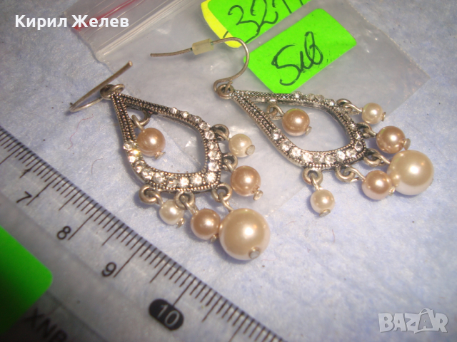 ПОСРЕБРЕНИ ПЕРЛЕНИ СКЪПОЦЕННИ с ЦИРКОНИ АРТ ДЕКО СТИЛ ОБЕЦИ 3217, снимка 2 - Обеци - 36511853