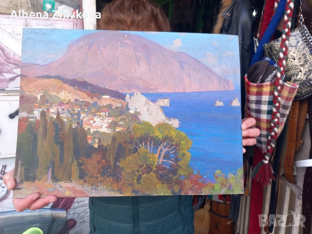 масло на картон много стара работа, снимка 7 - Картини - 52048961