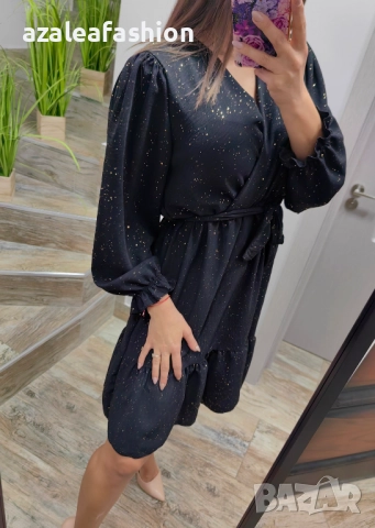 Черна рокля с блясък, снимка 4 - Рокли - 52771417