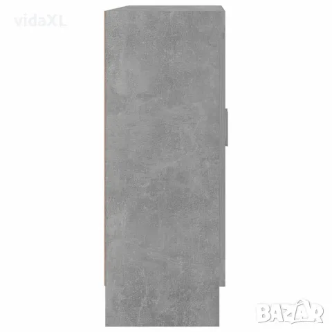 vidaXL Шкаф витрина, бетонно сив, 82,5x30,5x80 см, инженерно дърво, снимка 6 - Секции и витрини - 56147856