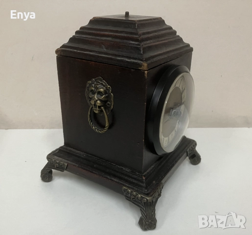 Стар часовник в дървен корпус - тип "каминен", снимка 2 - Антикварни и старинни предмети - 52582694