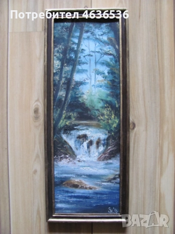 90-те картина масло, фазер , подпис ,45х17см., снимка 6 - Картини - 52573337