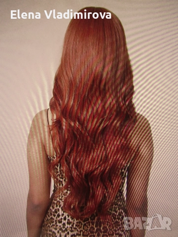 Нова Вълниста Перука В Меден Цвят, снимка 3 - Аксесоари за коса - 52892095