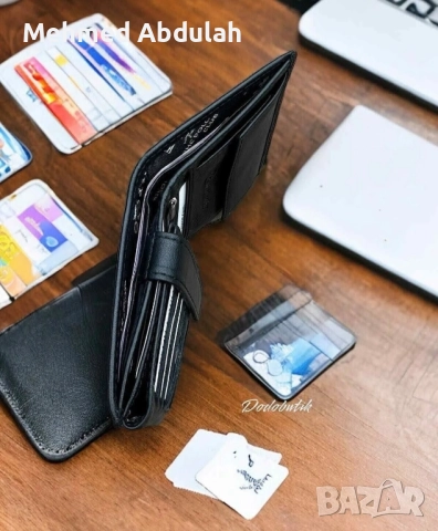 Черен портфейл с естествена кожа , снимка 4 - Портфейли, портмонета - 52488202