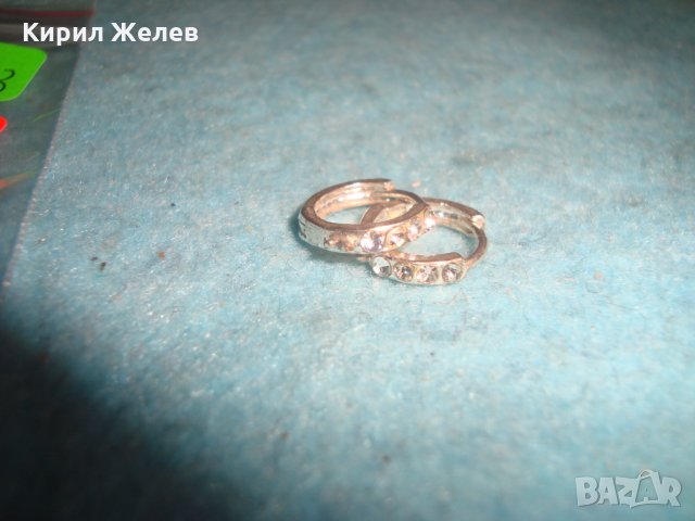 СТАРИ СРЕБЪРНИ или ПОСРЕБРЕНИ ОБЕЦИ с ИНКРУСТИРАНИ ЦИРКОНИ 25623, снимка 6 - Обеци - 35817303