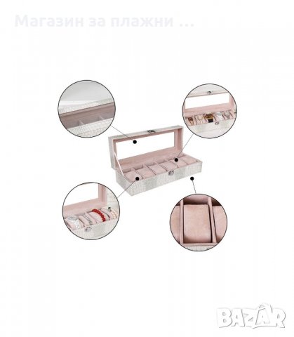 КУТИЯ ЗА ЧАСОВНИЦИ ОТ КРОКОДИЛСКА КОЖА С 6 ОТДЕЛЕНИЯ - код Крокодилска кожа, снимка 5 - Други - 33965647