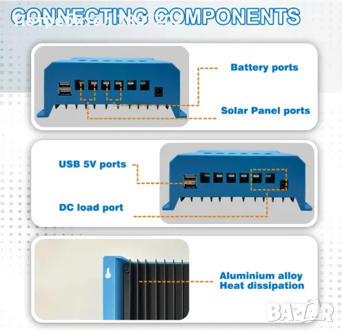  Соларен контролер 12/24/36/48V Auto-100А/150А, снимка 3 - Други - 47195656