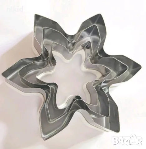 3 размера снежинка снежинки звезда резец резци метални форми форма тесто , снимка 3 - Форми - 47905707