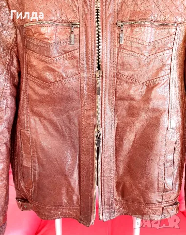 кожено бомбър яке топло размер XL 50 52 Roberto Cavalli налично, снимка 7 - Якета - 55988953