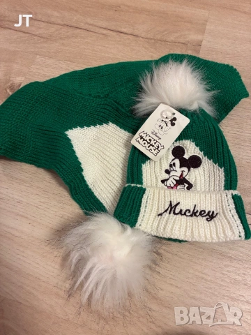 Шапка и шал микимаус 