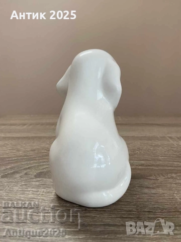 Бяла керамична статуетка на кученце, снимка 4 - Антикварни и старинни предмети - 51456771