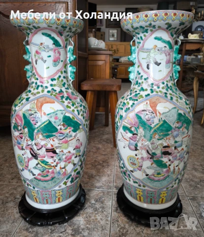 2 бр. големи старинни китайски вази, снимка 2 - Антикварни и старинни предмети - 50999691