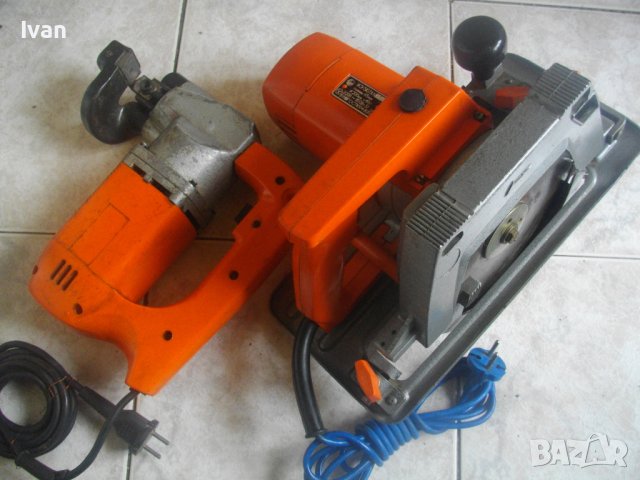 Руски Електрически:Ножица Рязане Ламарина 2,5-3мм/Ръчен Циркуляр ф200мм-1150 Вата-Рязане 65мм-Масивн, снимка 2 - Други инструменти - 40714359