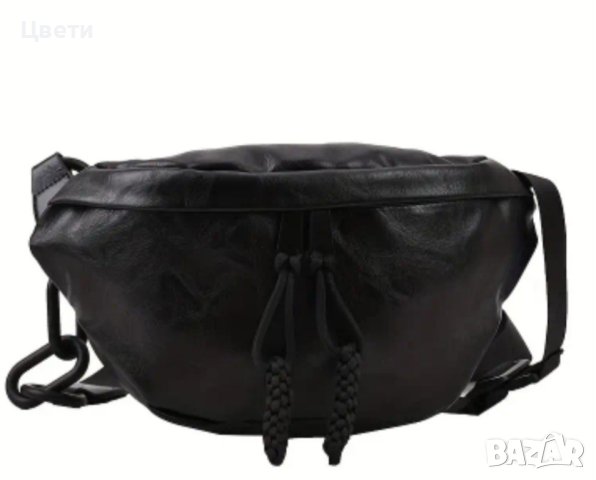 Черна дамска чанта от еко кожа