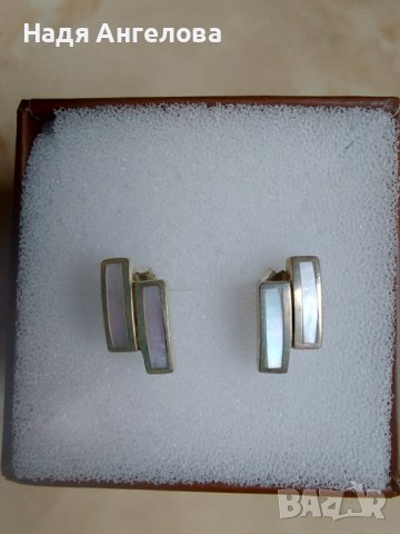 Сребърни обеци със седеф - 35лв., снимка 2 - Обеци - 41311985