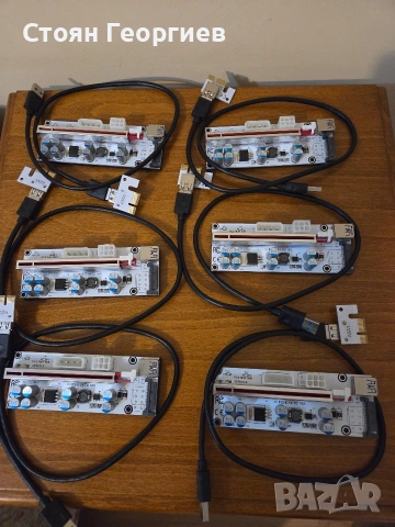 6 броя PCI-E Riser карта (удължител), предназначена основно за копаене на криптовалути (mining). , снимка 2 - Друга електроника - 53488887