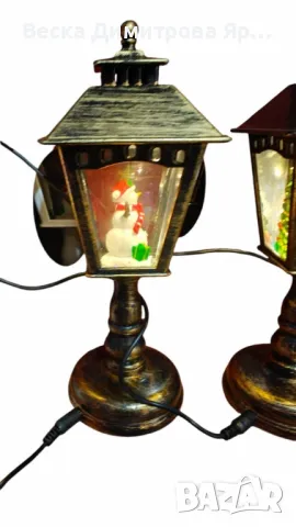 Коледен декоративен фенер с падащ сняг и светодиодно осветление, снимка 10 - Декорация за дома - 47669353