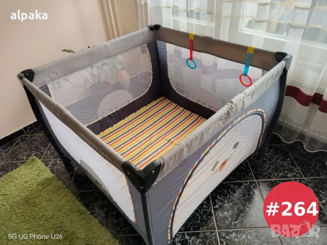 Квадратна бебешка кошара за игра Wunderkid (размери 100 х 100 х 75 см)