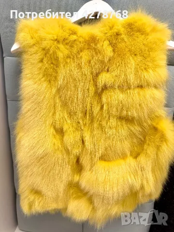 Дамски къс елек от естествен косъм лисица, снимка 3 - Елеци - 49249492