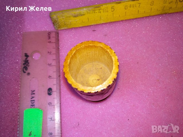 СТАРА ПИРОГРАФИРАНА ДЪРВЕНА ХАЛБА ЧАШКА ЕТНОГРАФСКИ ДЕКОРАТИВЕН СУВЕНИР 42845, снимка 3 - Декорация за дома - 44186543