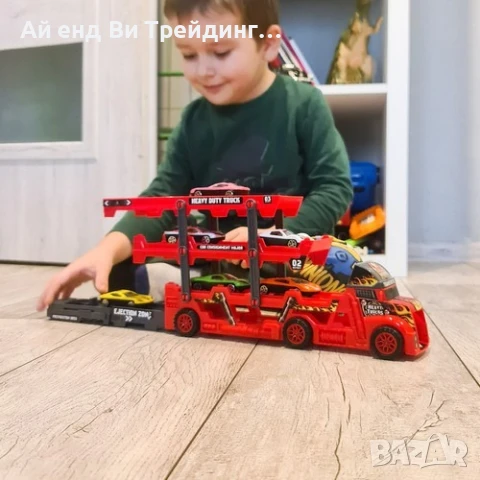 Детски комплект камион автовоз с 6 спортни колички Kruzzel 22515, снимка 2 - Коли, камиони, мотори, писти - 51328689