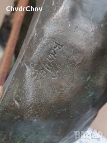 60см-16кг Barye статуя/стара голяма бронзова скулптура/фигура на легнал лъв, снимка 13 - Статуетки - 52804587