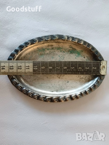 Посребрени солници,лот,Арт Деко, гравирани, с чинийка, снимка 3 - Антикварни и старинни предмети - 52514984