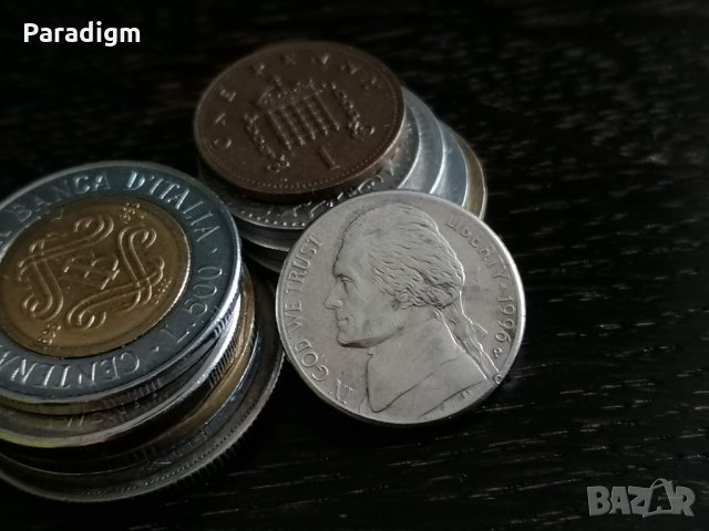 Монета - САЩ - 5 цента | 1996г., снимка 2 - Нумизматика и бонистика - 34405940